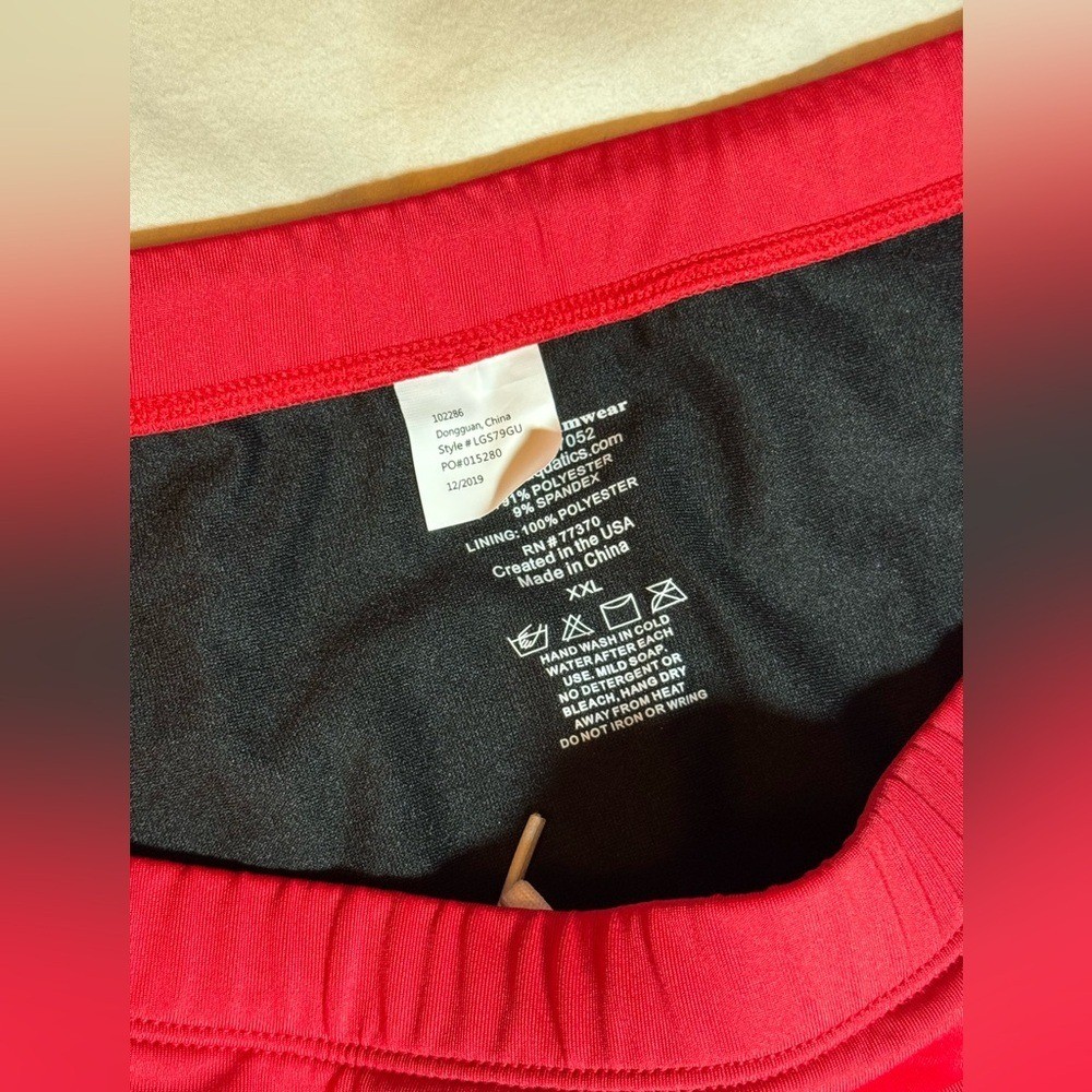 Red Lifeguard Bikini Bottoms Guard Print Rise Aquatics XXL Womens