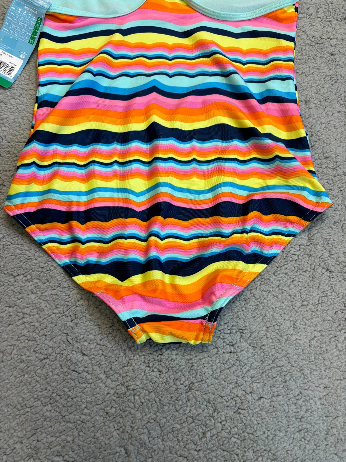 Speedo Girls Thin Strap One Piece Swimsuit. Color-Rainbow, YouthXL (16). NWT’s.