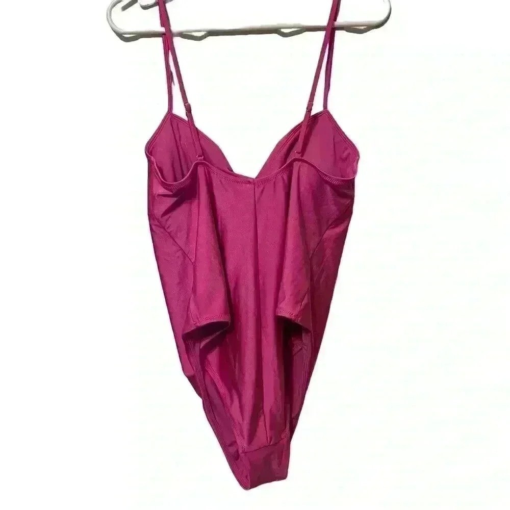 Shade & Shore Women’s High Leg Cheeky Pink Swimsuit Size XL (16)- NWOT