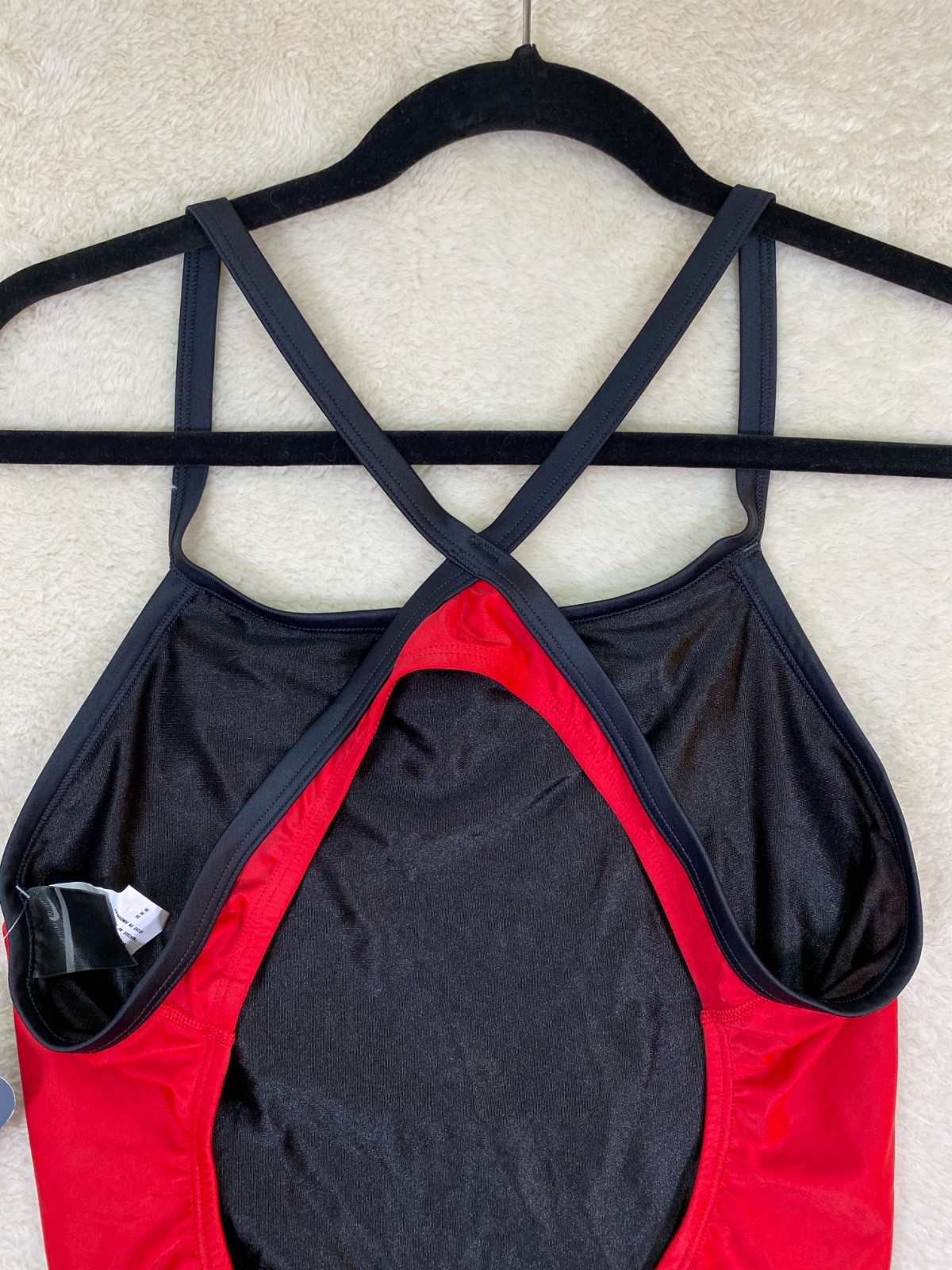 Nike One Piece Swimsuit Red Racerback Cutout Athletic Swim SZ 38 NWT