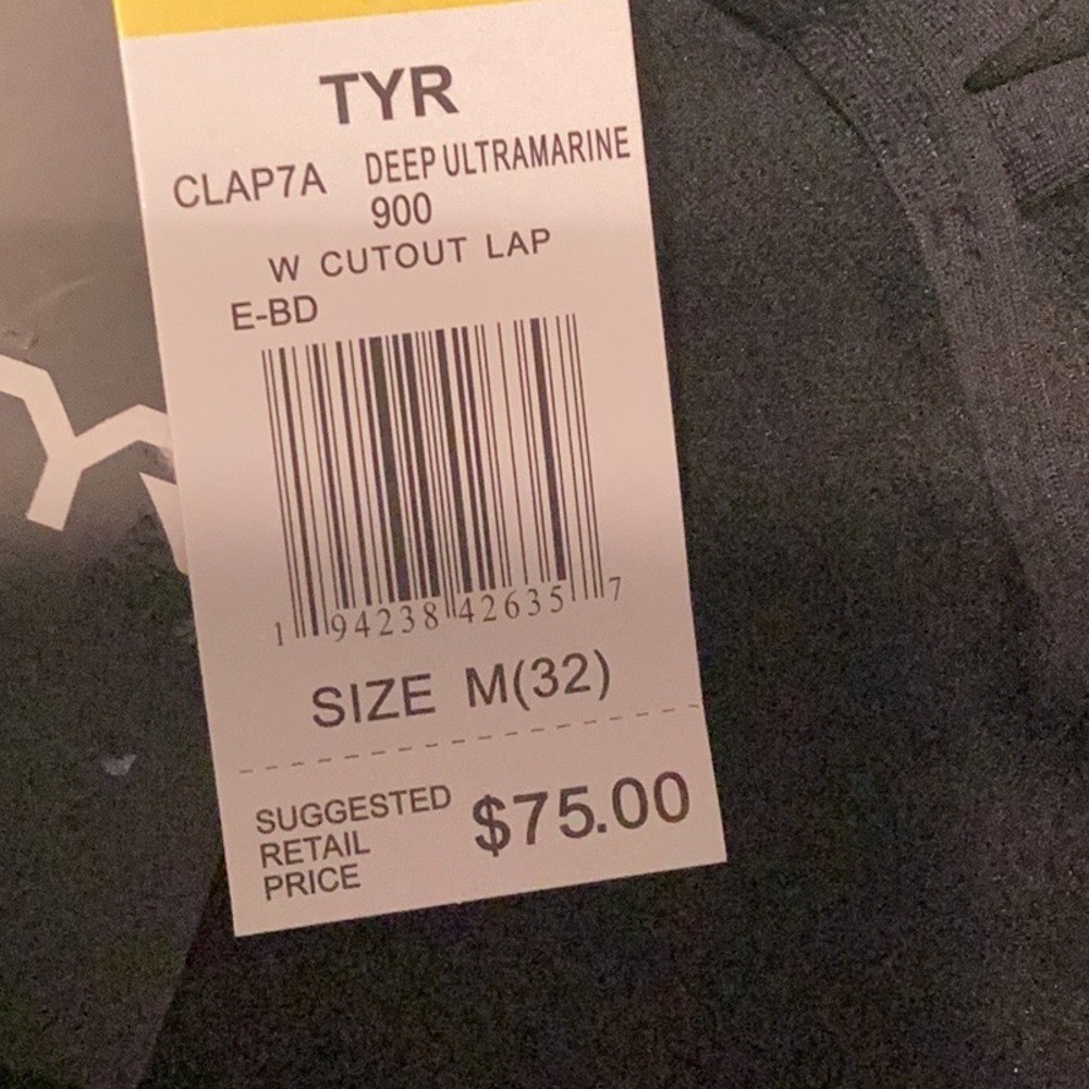 NWT TYR Size M (32) W Cutout Lap Swimsuit Deep Ultramarine