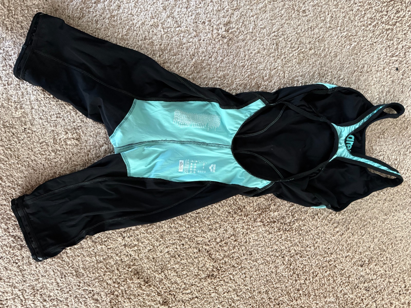 Arena Women’s Powerskin Impulso Open Back Tech Suit Swimsuit – Black Teal / 24