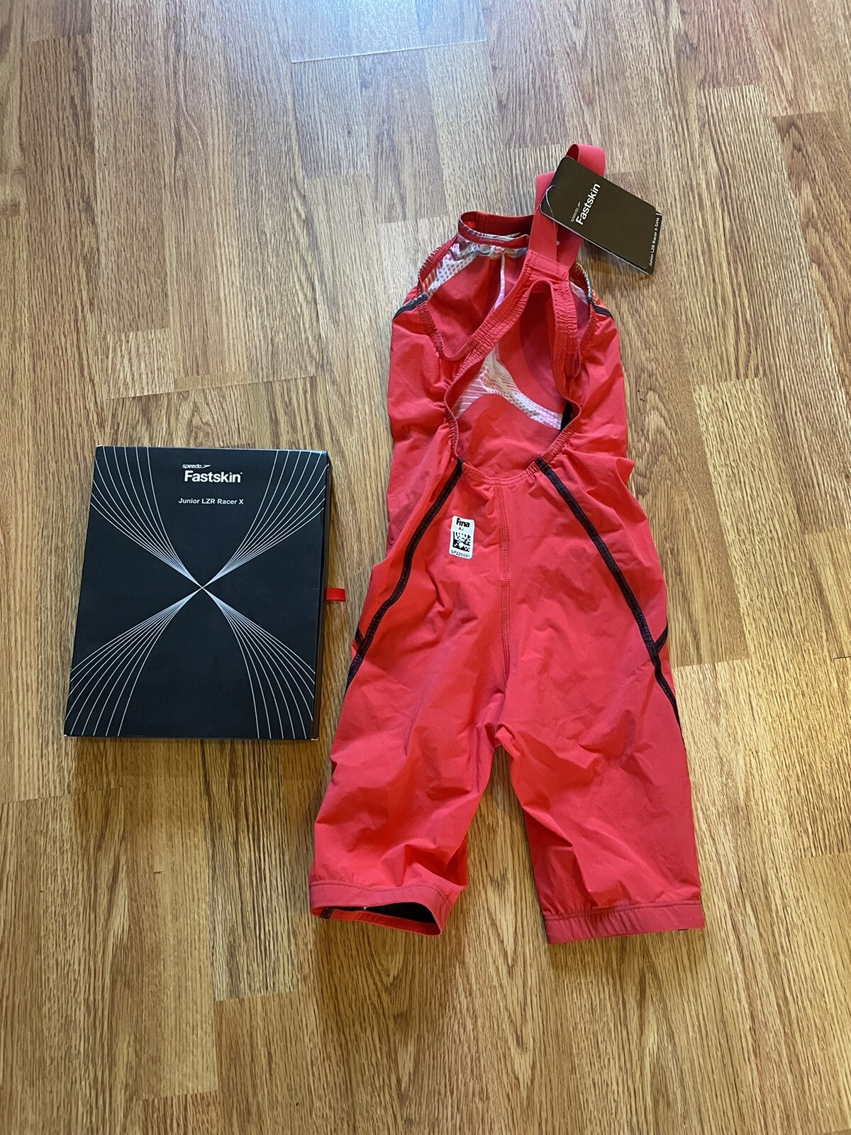 New With Tag And Box Speedo LZR X Junior Open Back Size 26 kneeskin