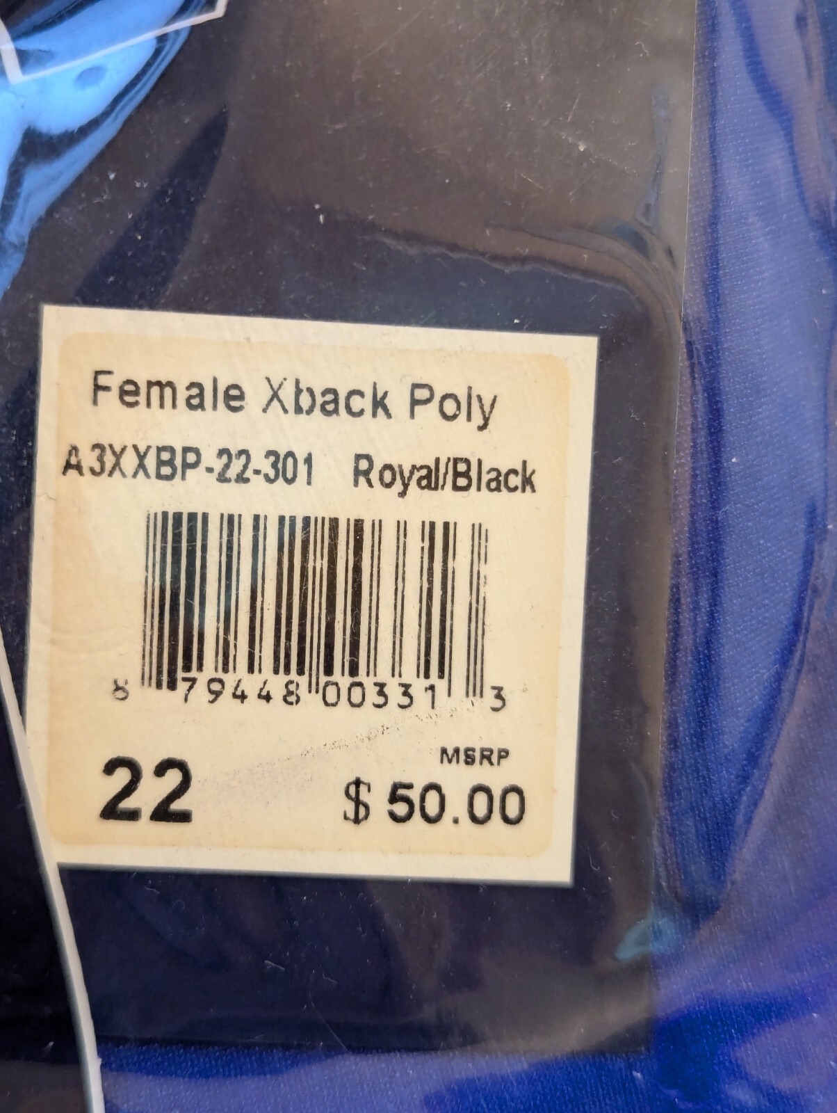 A3 Performance Xback Lycra blue size 22 girls female kids toddler NEW NWT