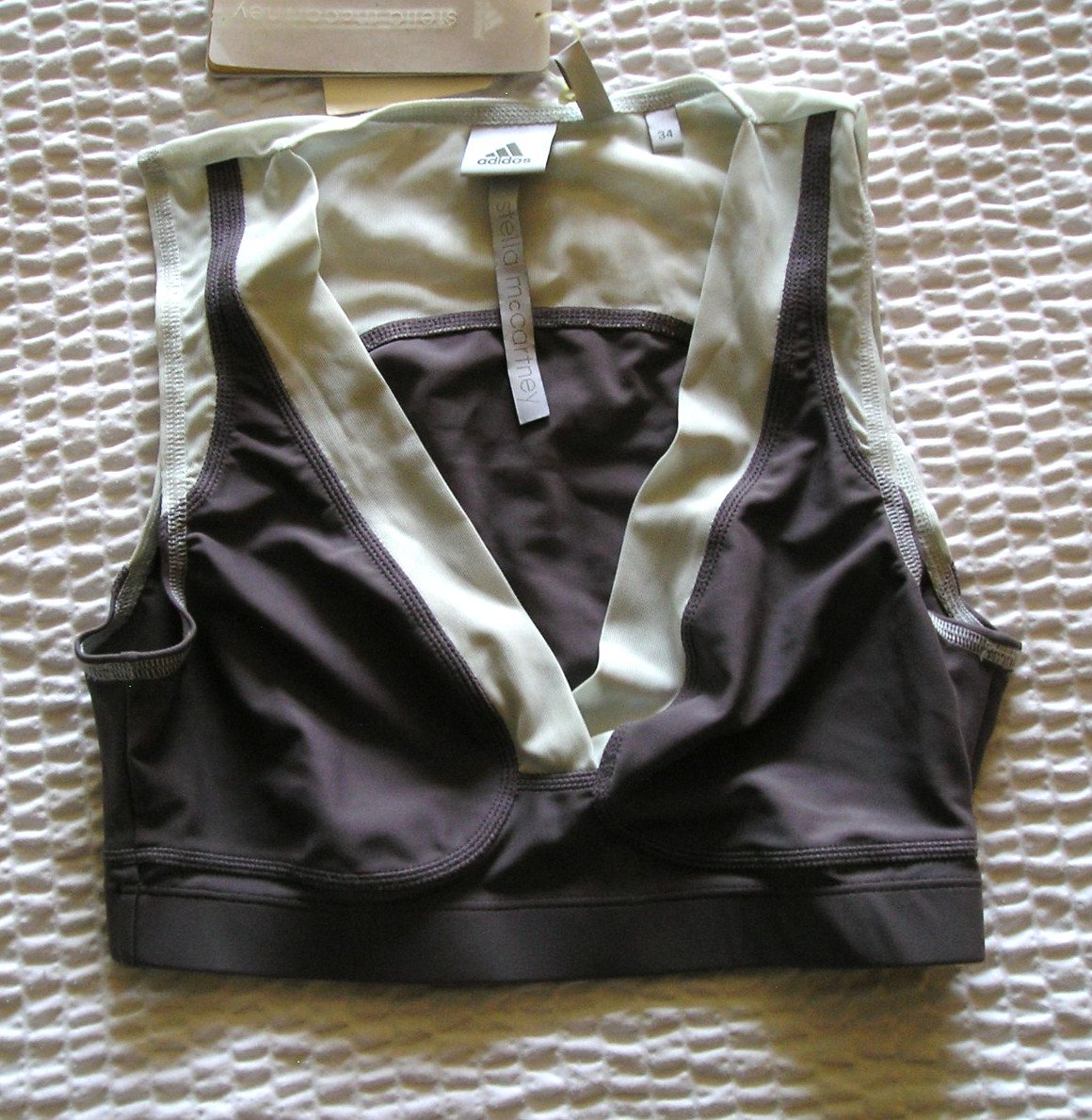 Adidas VINTAGE Stella McCartney Swim Tank Top-Short Suit Bikini Bottom Set sz 34