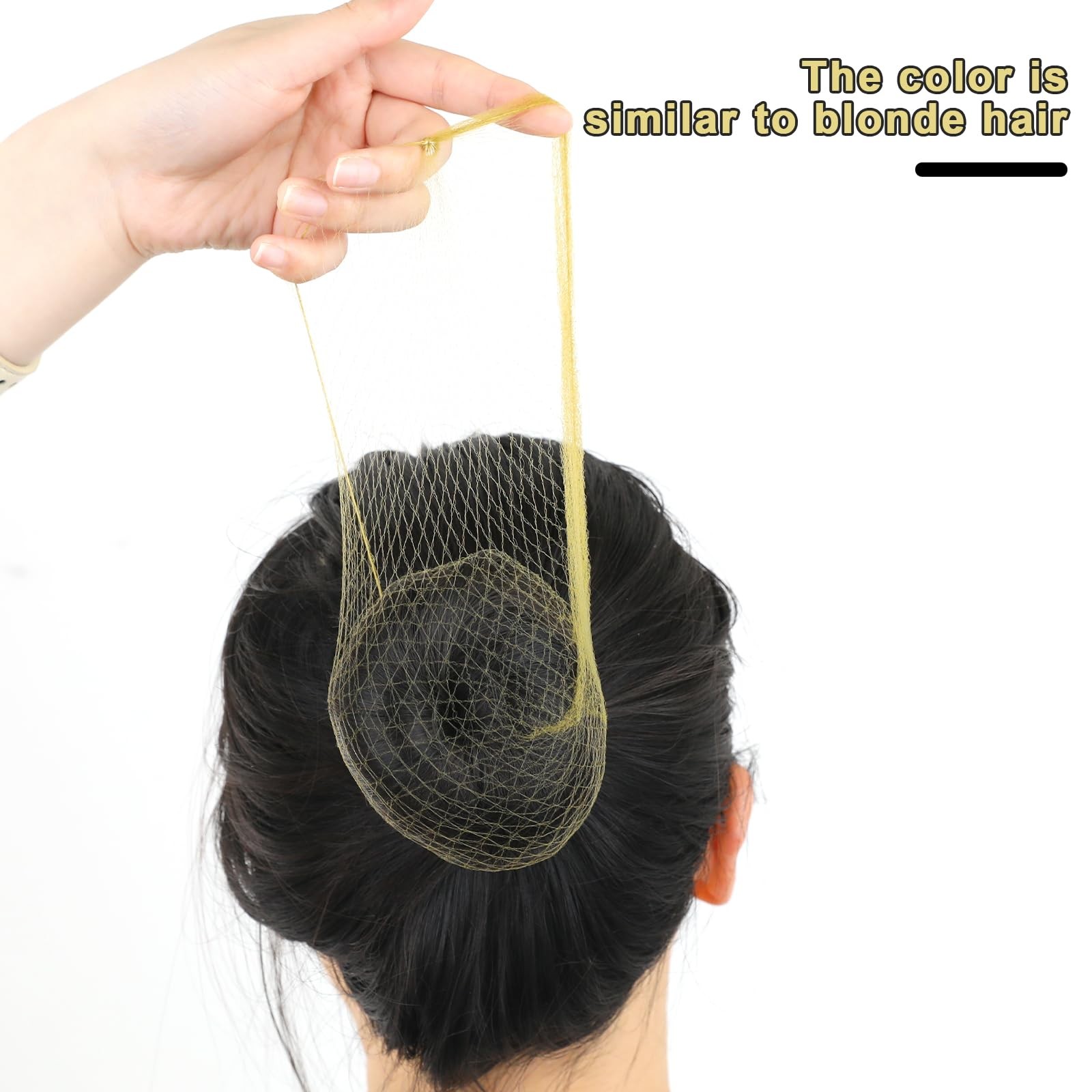 Blonde Ballet Bun Hair Net Set for Girls and Women – 20 Elastic Mesh Invisible H