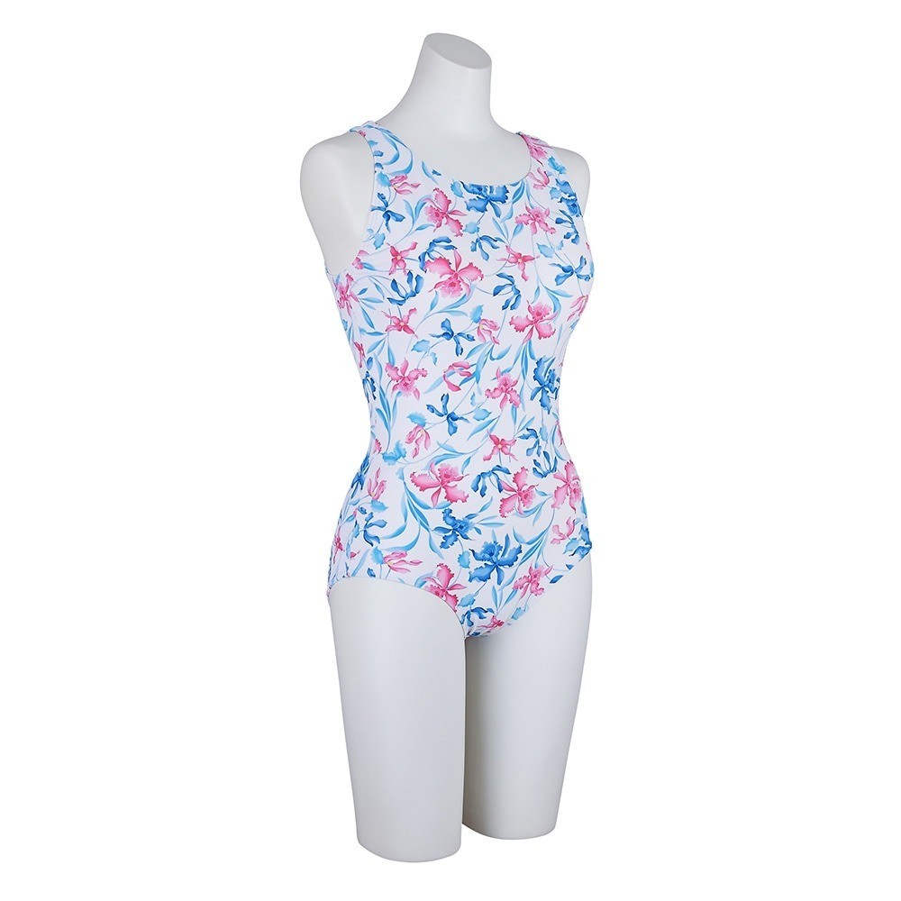 Mizuno Women’s Aqua Fitness One-Piece Swimsuit N2JAC37401 White 2025SS U-back