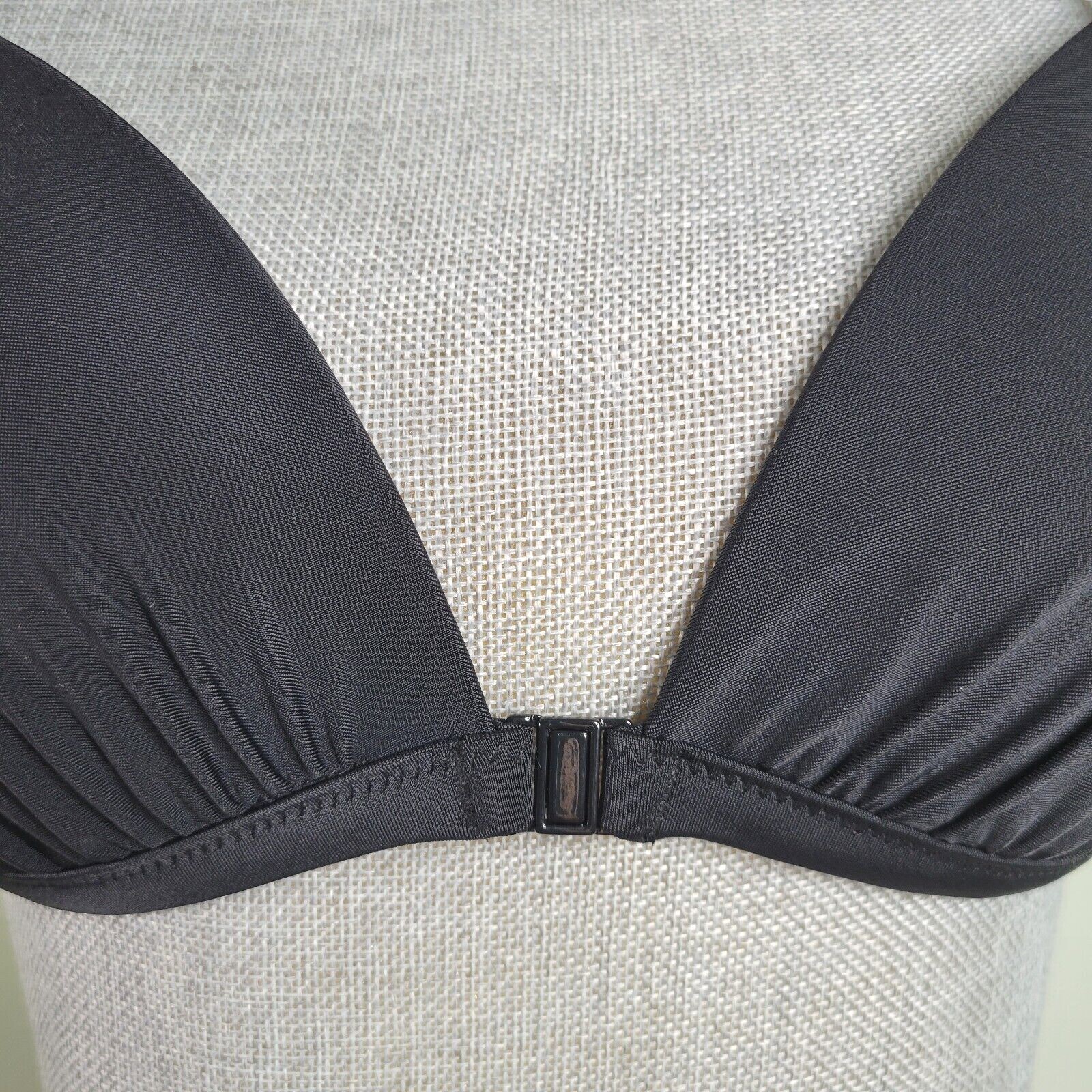 Aerie Perky Triangle Padded Bikini Top Front Close Adjustable Straps Black