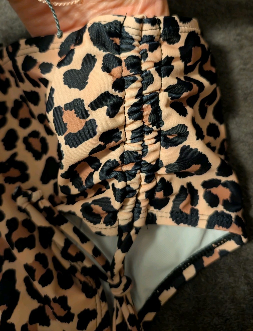 Shein Leopard Print High Waist Swim Bottoms Size Medium