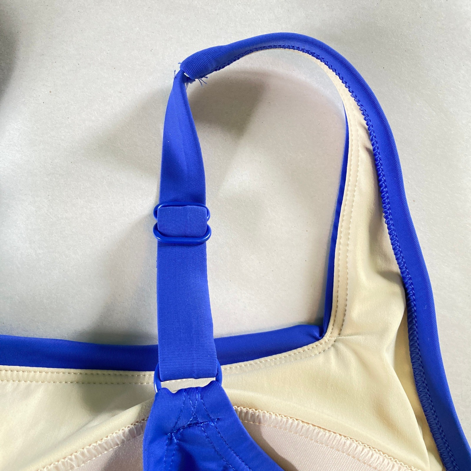 Duluth Trading AKHG Lost Lake Built-In Bra Tankini Blue UPF 50 Adjustable Size 4