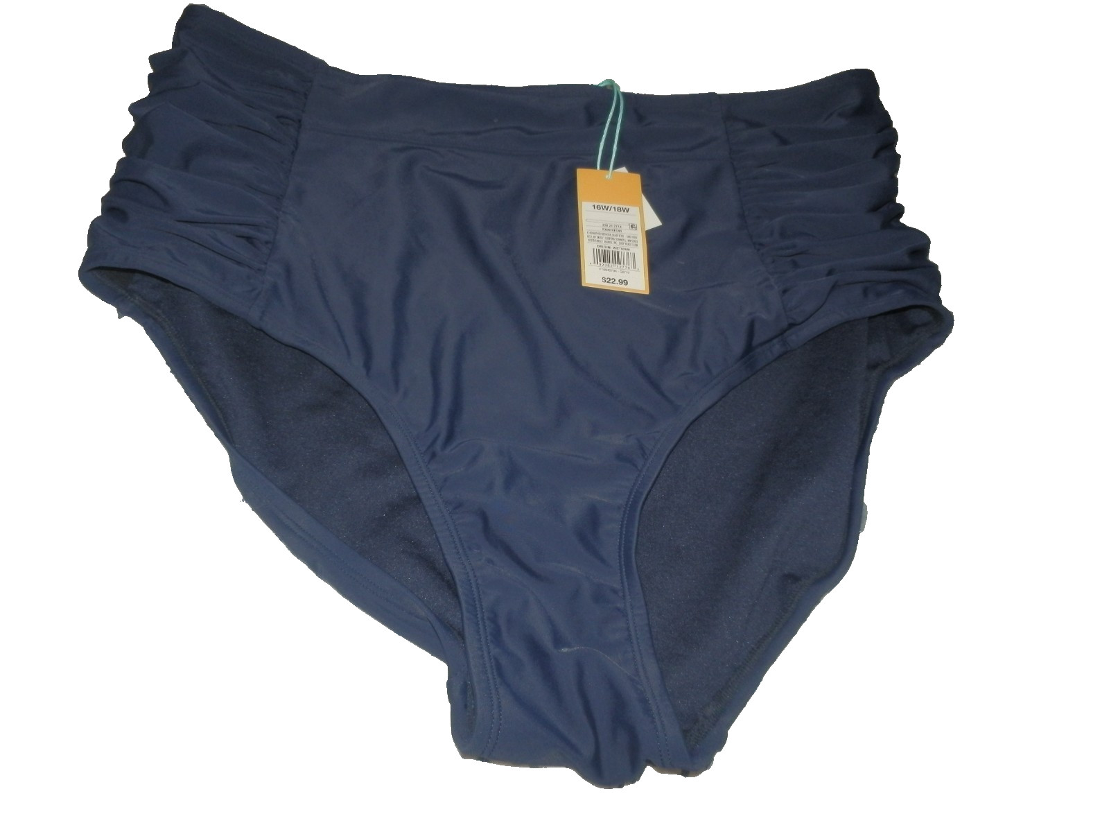 NEW Womens 16W 18W Kona Sol BLUE SWIM Bathing Suit Bottoms Panty High Waisted