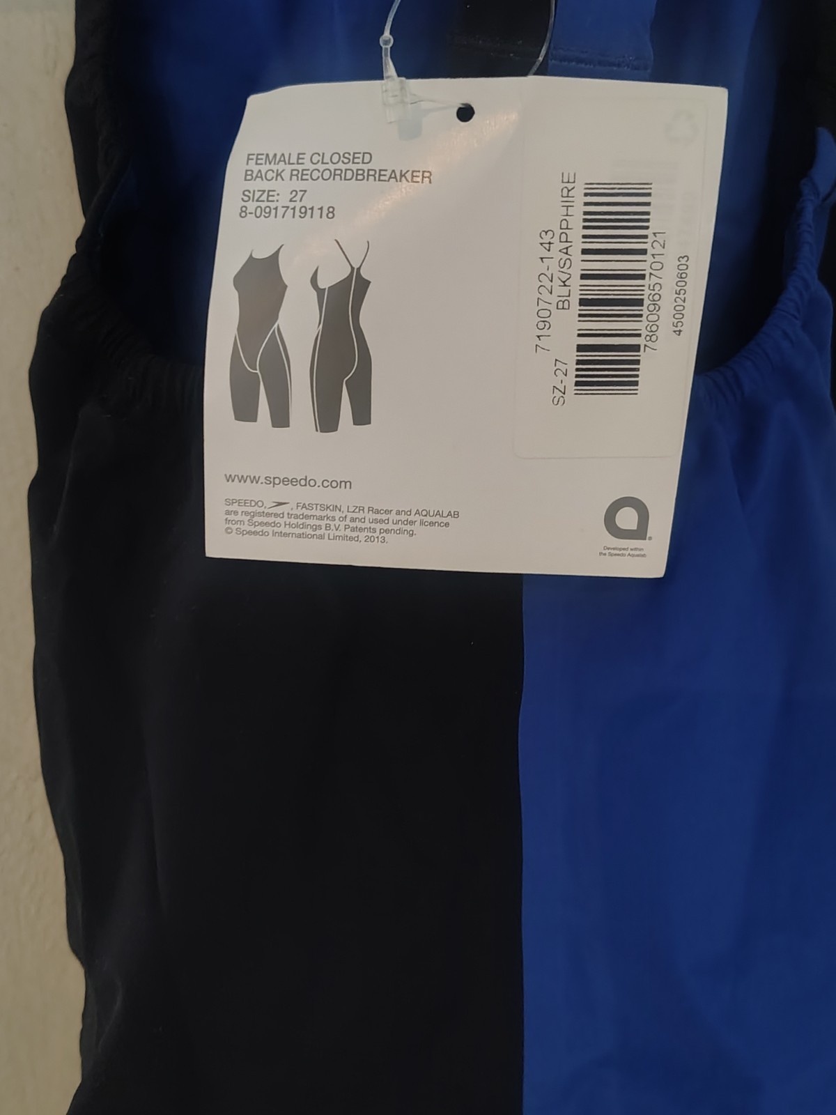 SPEEDO LZR RACER ELITE 2 closed back size 27 color black/Blue