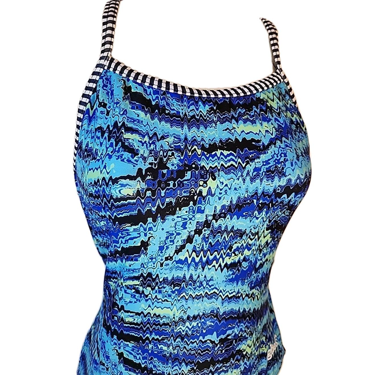 Dolfin Uglies Womens Racerback Swimsuit Size 36 Blue Multicolor One Piece Swim