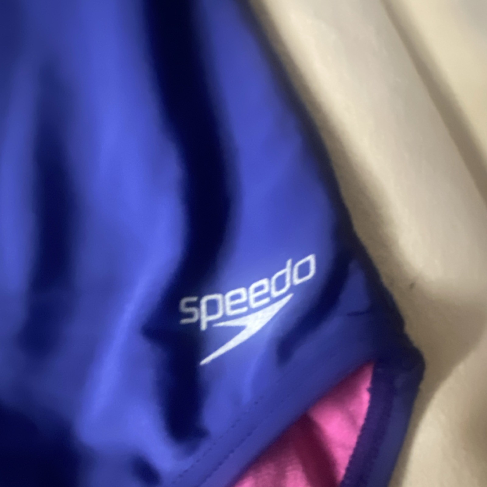 Speedo Cross Back One Piece Competitive Swimwear Navy Pink Blue Size 12