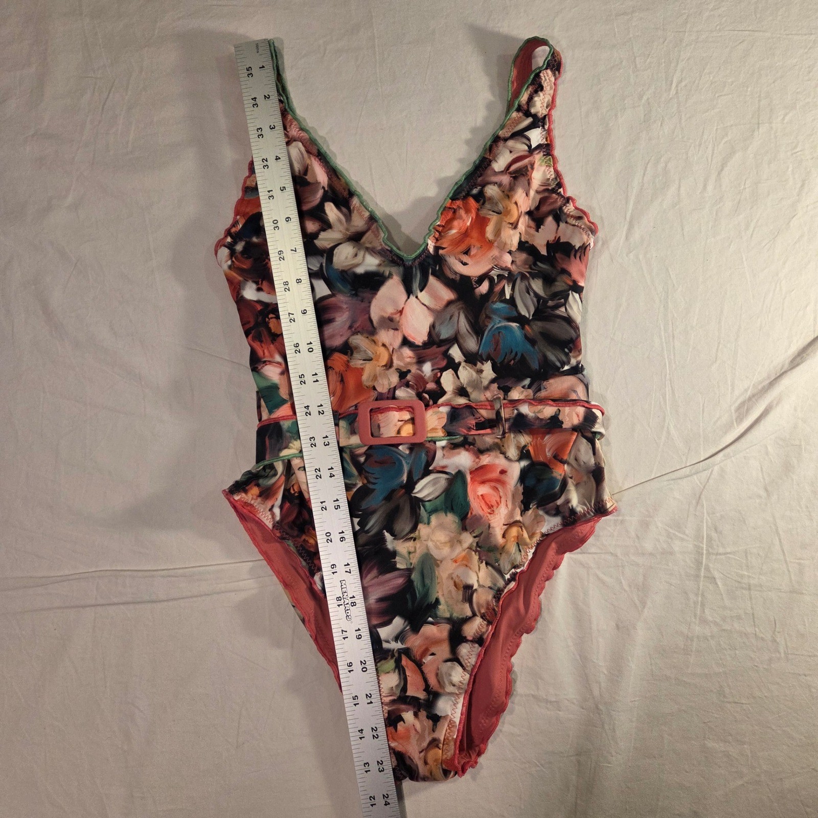 Becca Women’s One Piece Swimsuit Impressionist Floral Print, Size S, Multi