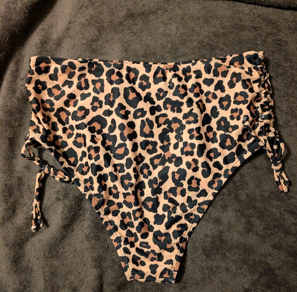 Shein Leopard Print High Waist Swim Bottoms Size Medium