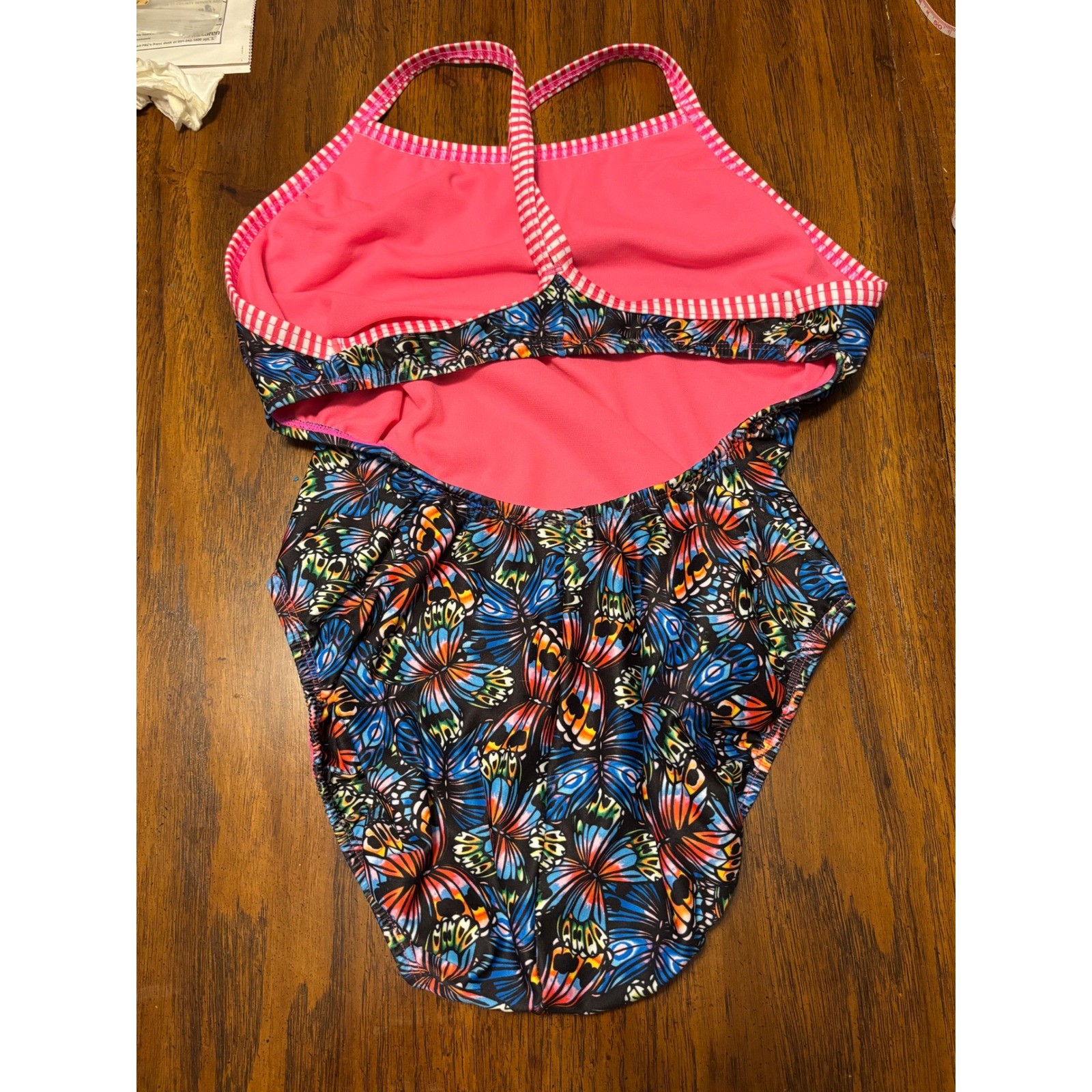 Dolfin Uglies Butterfly Print One Piece Swimsuit Multicolor Training Size 40