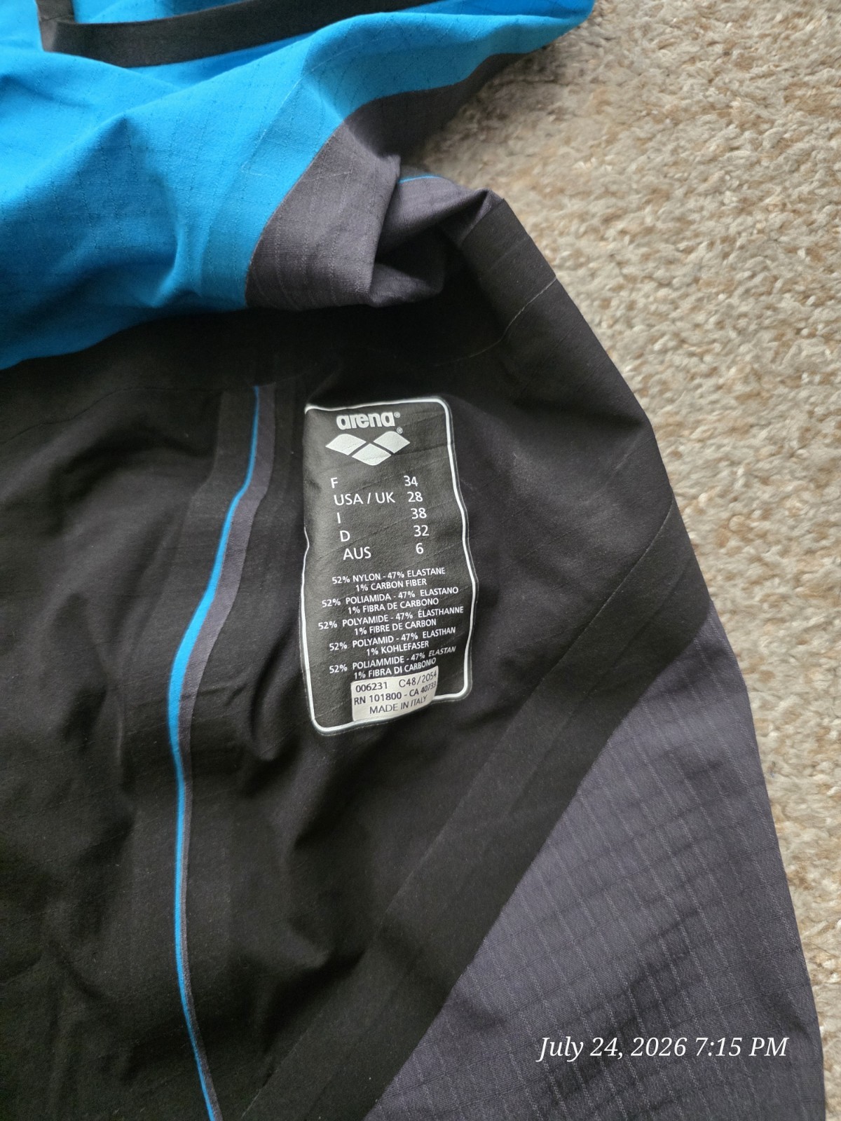 Arena Women’s Kneeskin Blue/Gray Size 28