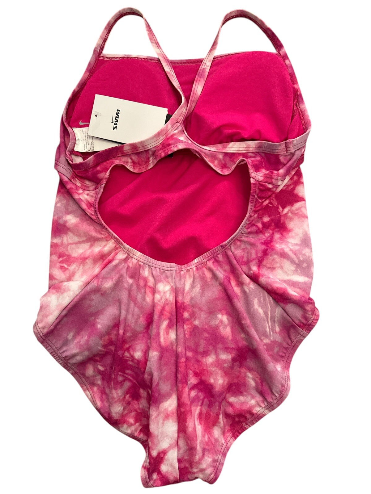 Nike Hydrastrong 1 Piece Women’s Swimsuit Pink Marble Tie-Dye Size L Large