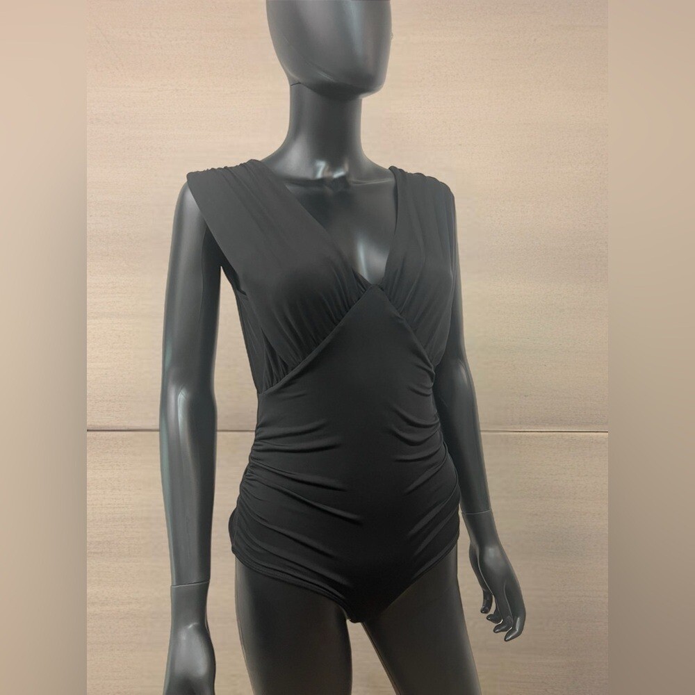 Express Body Contour Stretch dark black sleeveless swimsuit Womens Size M