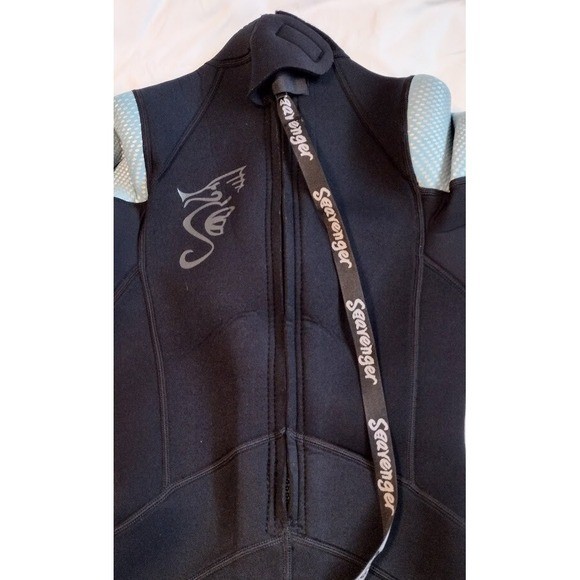 Seavenger Womens Full Body Wetsuit Size 3 Blue Black Neoprene Diving Snorkeling