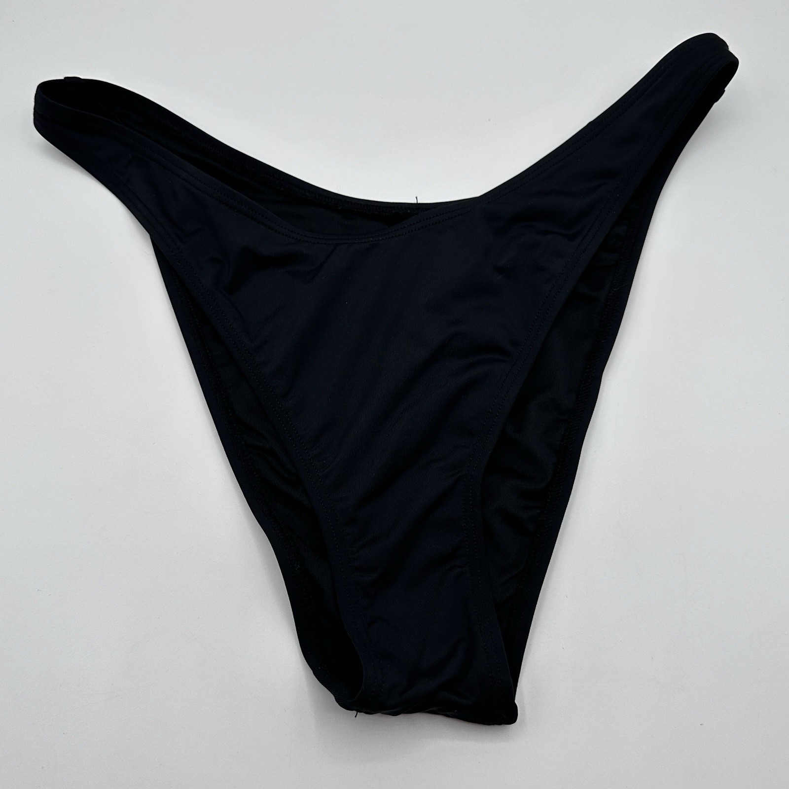 Garage Womens Swim Boomerang Cheeky Bikini Bottom Size Medium Color Jet Black