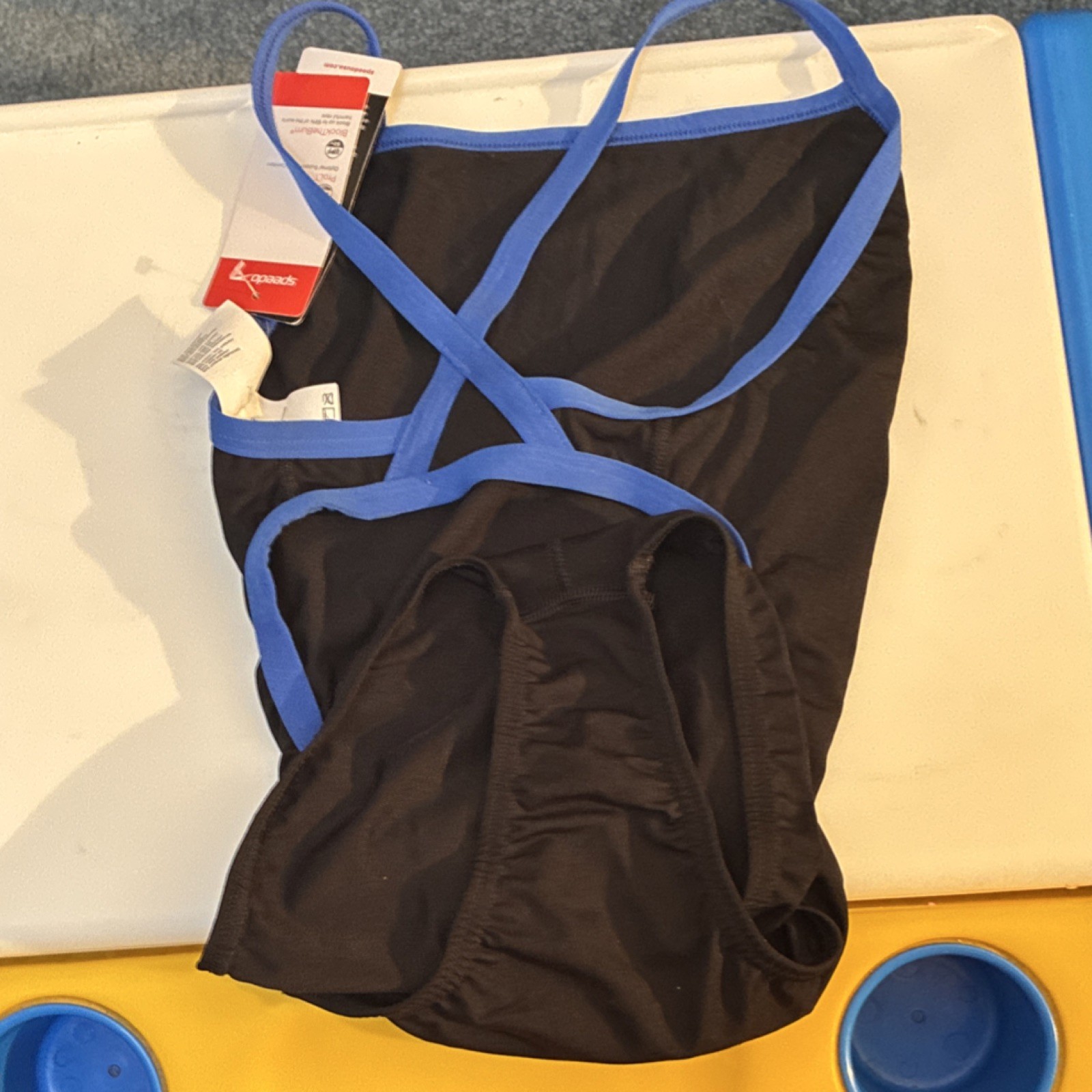Speedo Endurance+ One Piece Swimsuit Black/Blue Size 26 Swimming