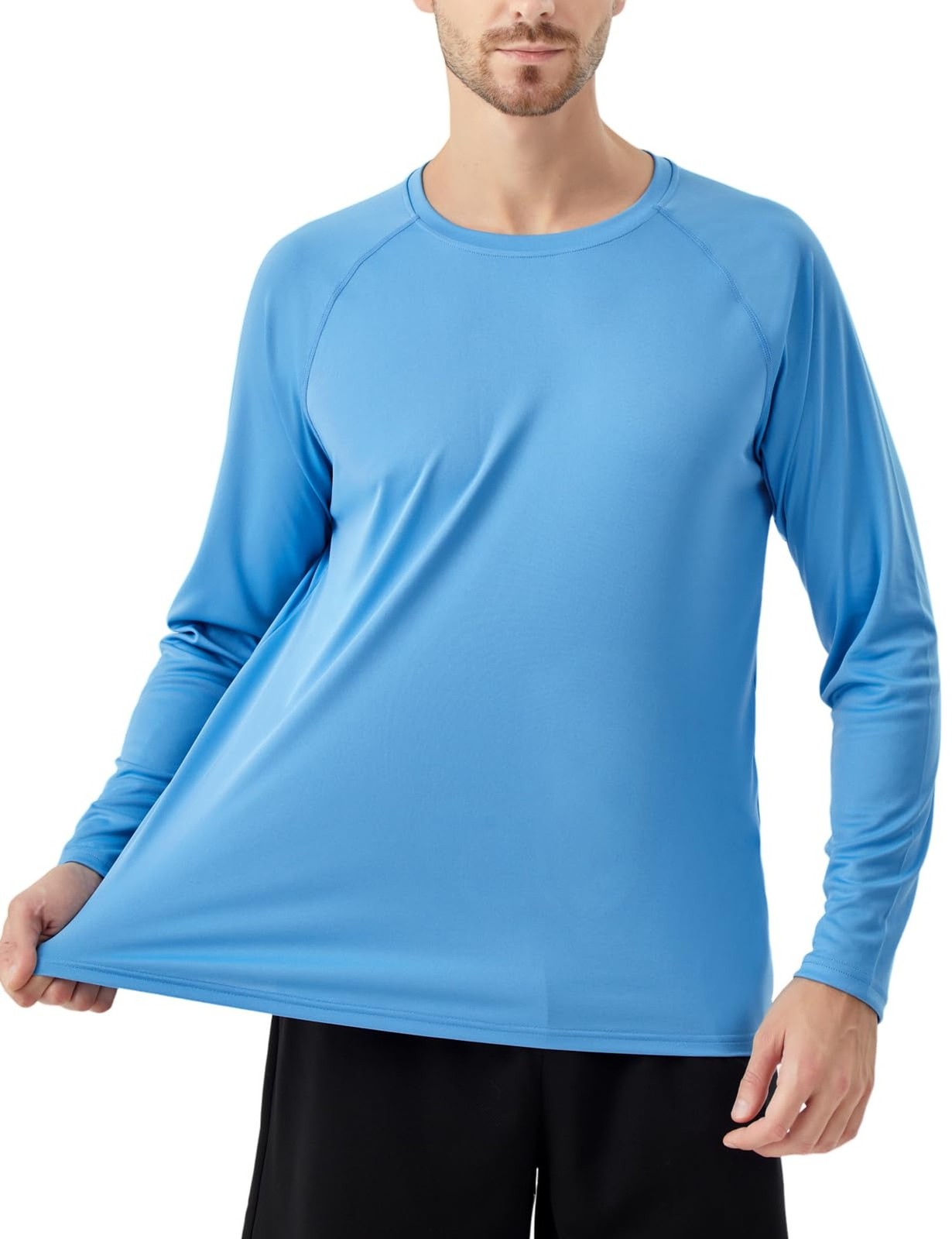 Men’s UPF 50+ Sun Protection Long Sleeve Rash Guard Shirts X-Large Blue