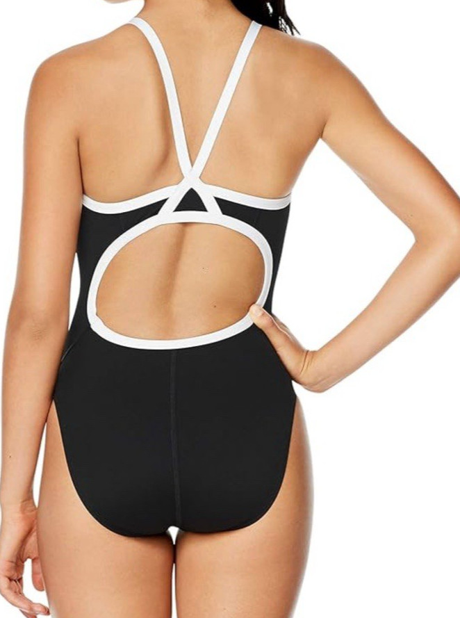 NWT Speedo Women’s One Piece ProLT Flyback Swimsuit – Black/White – Size 30