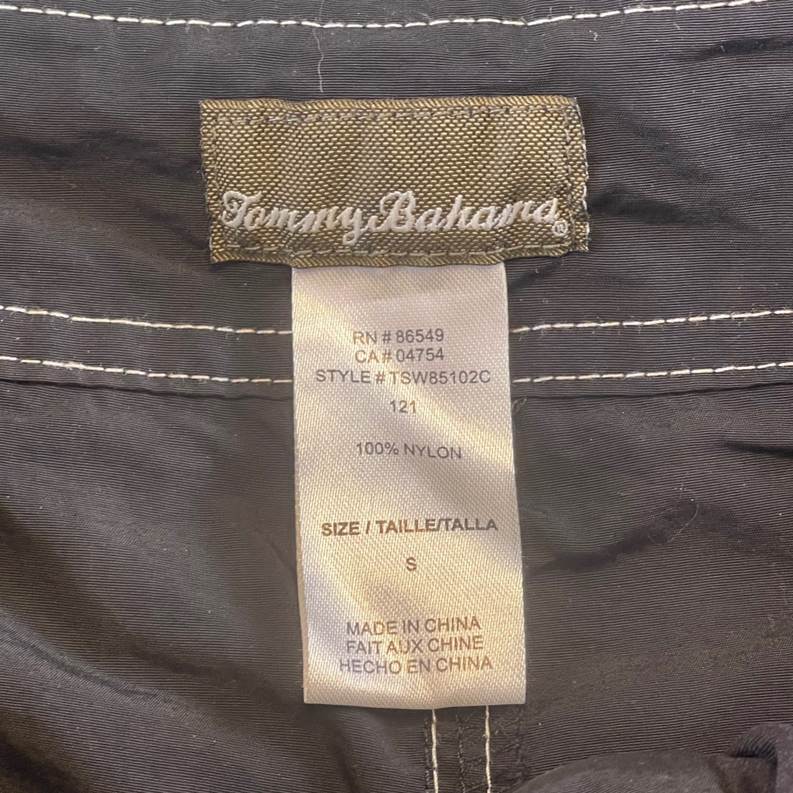 Tommy Bahama Swim Shorts Board Shorts Palm Tree Black White Stitch S