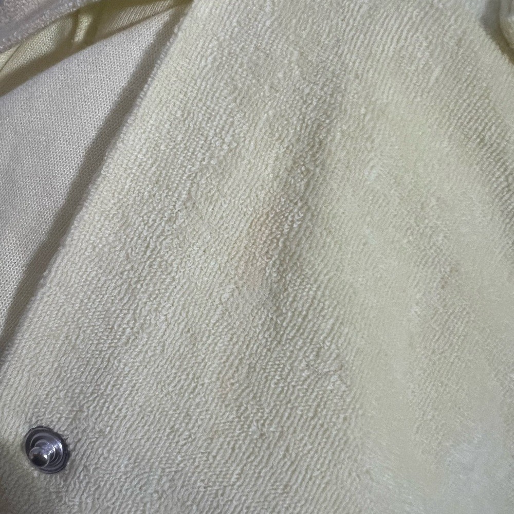 ZARA Pale Yellow Terry Shirt Set Size Small/Medium Cover Up Snaps Swim Beach