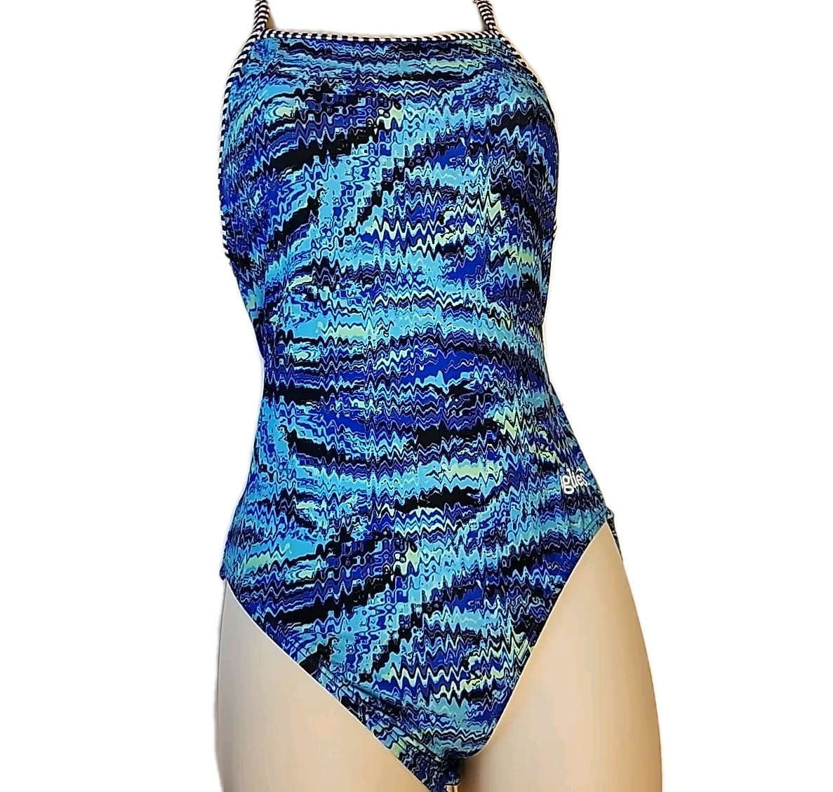 Dolfin Uglies Womens Racerback Swimsuit Size 36 Blue Multicolor One Piece Swim