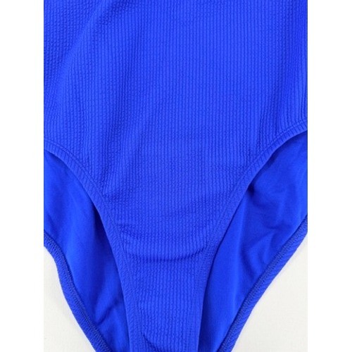 Nike Ribbed Cross Back One Piece Swimsuit Blue XL NWOT