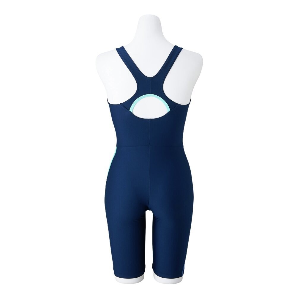 Mizuno Women’s Swim Fitness All-in-One Swimsuit Back Strap Stroke ONE Navy/Blue