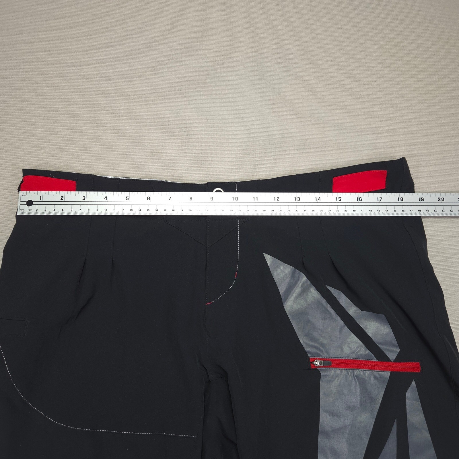 BRP Sea-Doo Board Shorts Swim Trunks Quick Dry Lined Black Red Accents Size 12