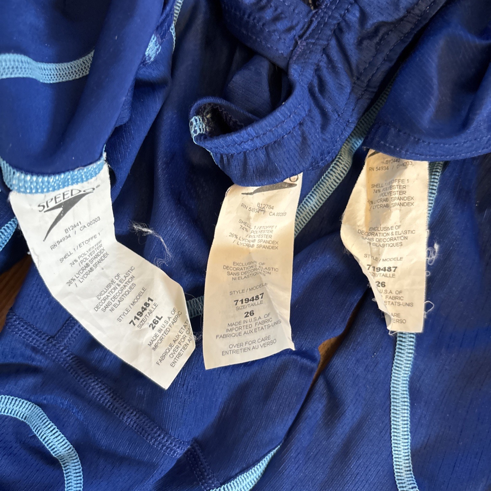Speedo Competitive Fastskin One-Piece Racing Swimsuit Back Zip Lot 3 Size 26