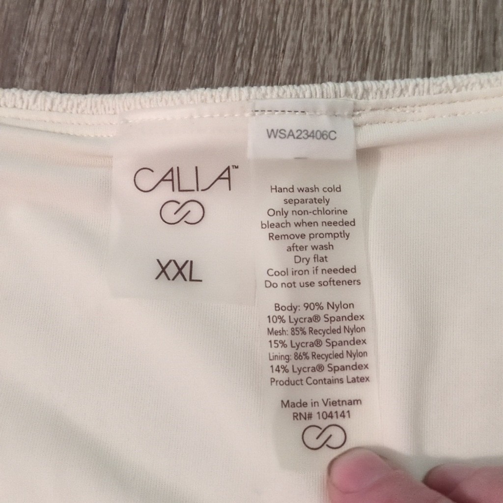 Calia Light Cream Texture High Rise Swim Bottoms Size XXL