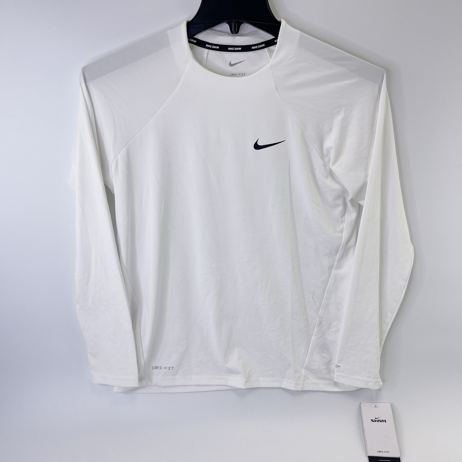 Nike Swim Women’s Essential Long Sleeve Hydro Rash Guard White Sz Large READ
