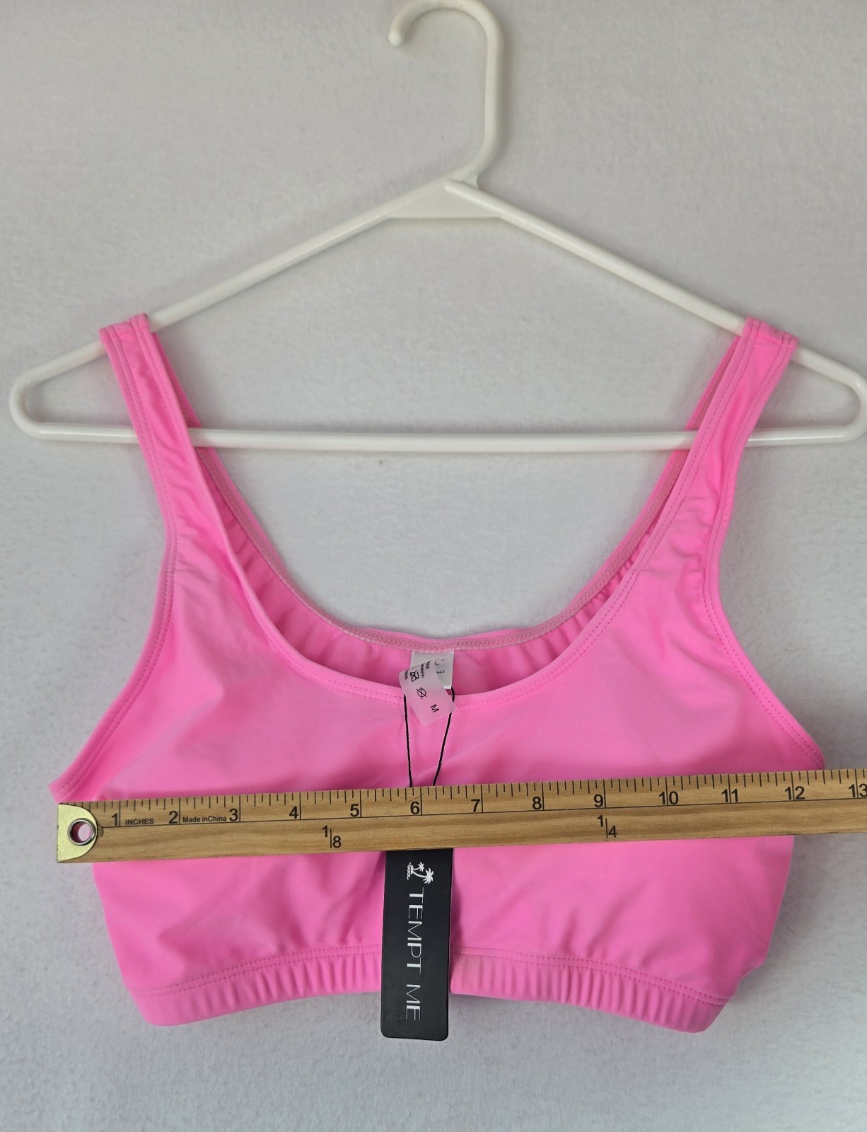 NWT Tempt Me High Waisted Bikini Swimsuit Sporty Two Piece Pink Size Medium