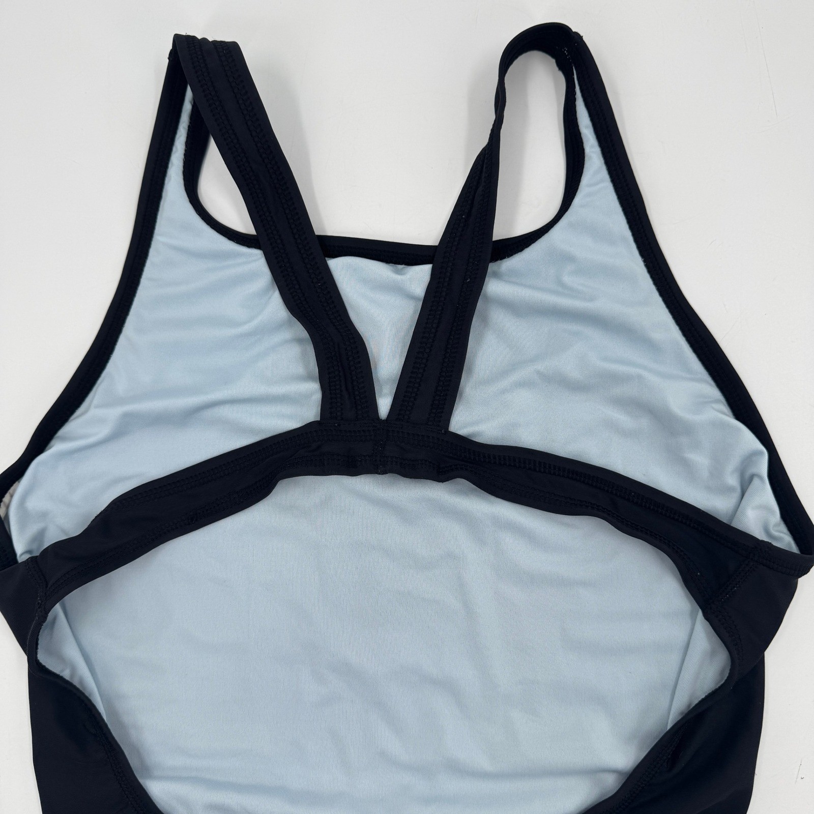 Nike One Piece Swimsuit Womens 38 12 Black Performance V-Back Training Swimwear