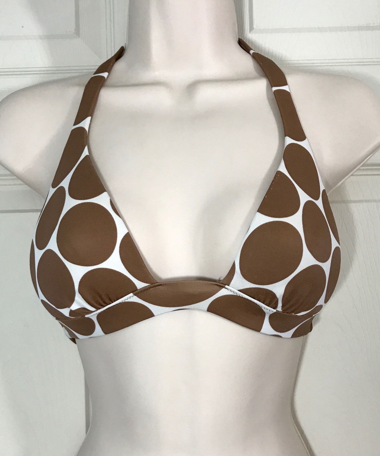 EUC Brown Polka Dot Victoria’s Secret Size Small Bikini Top