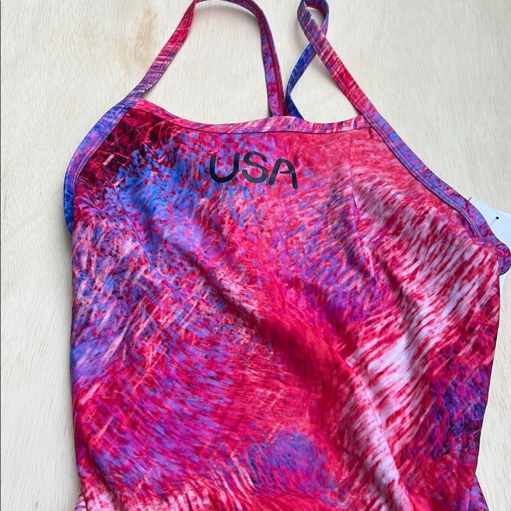 Nike HydraStrong USA Olympic Team Swimsuit Pink Purple Tie Dye NESSE034 Mens 38