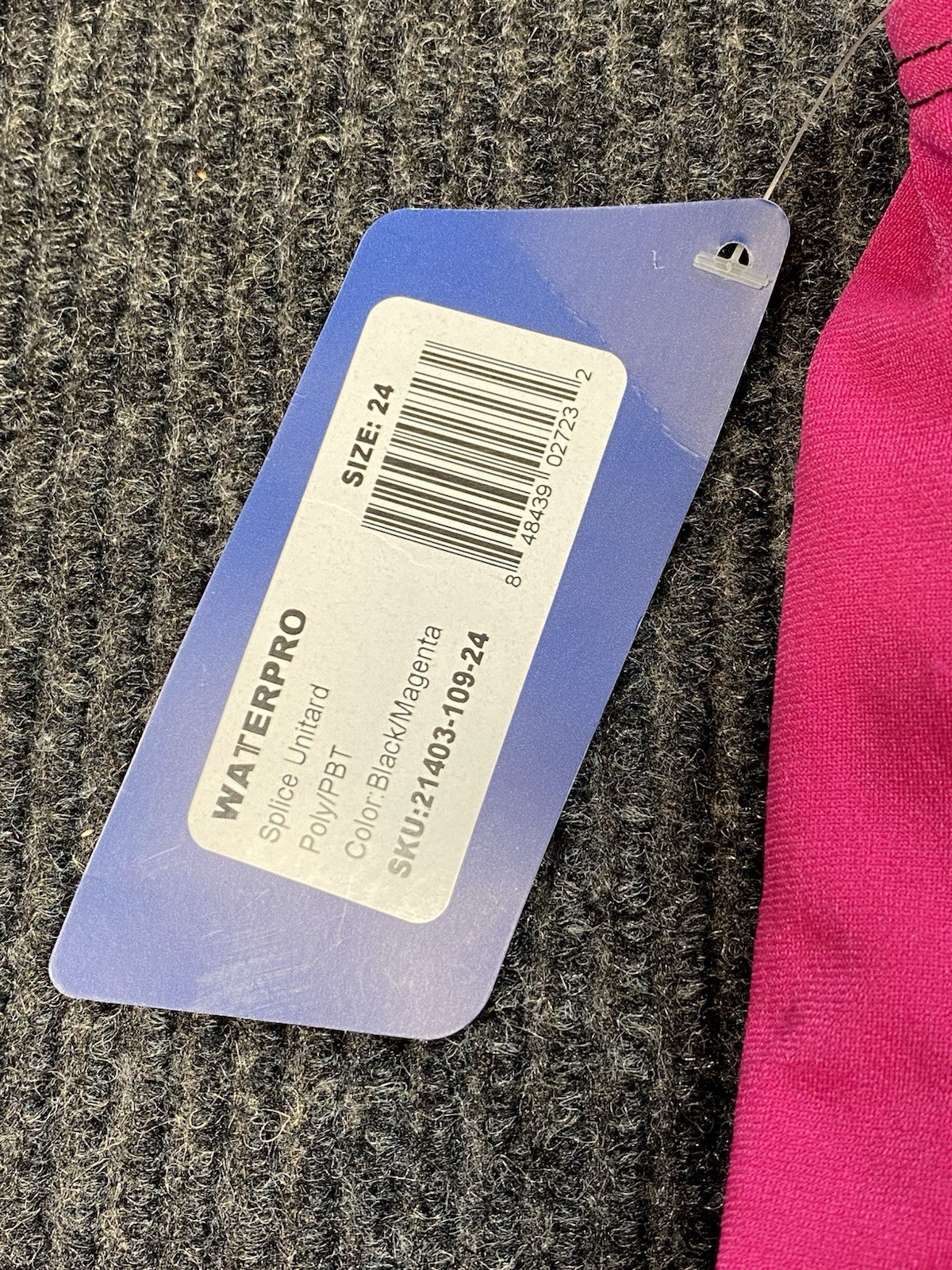 WATERPRO Splice Unitard Poly/PBT Competitive Swimwear Black/Pink Size 24
