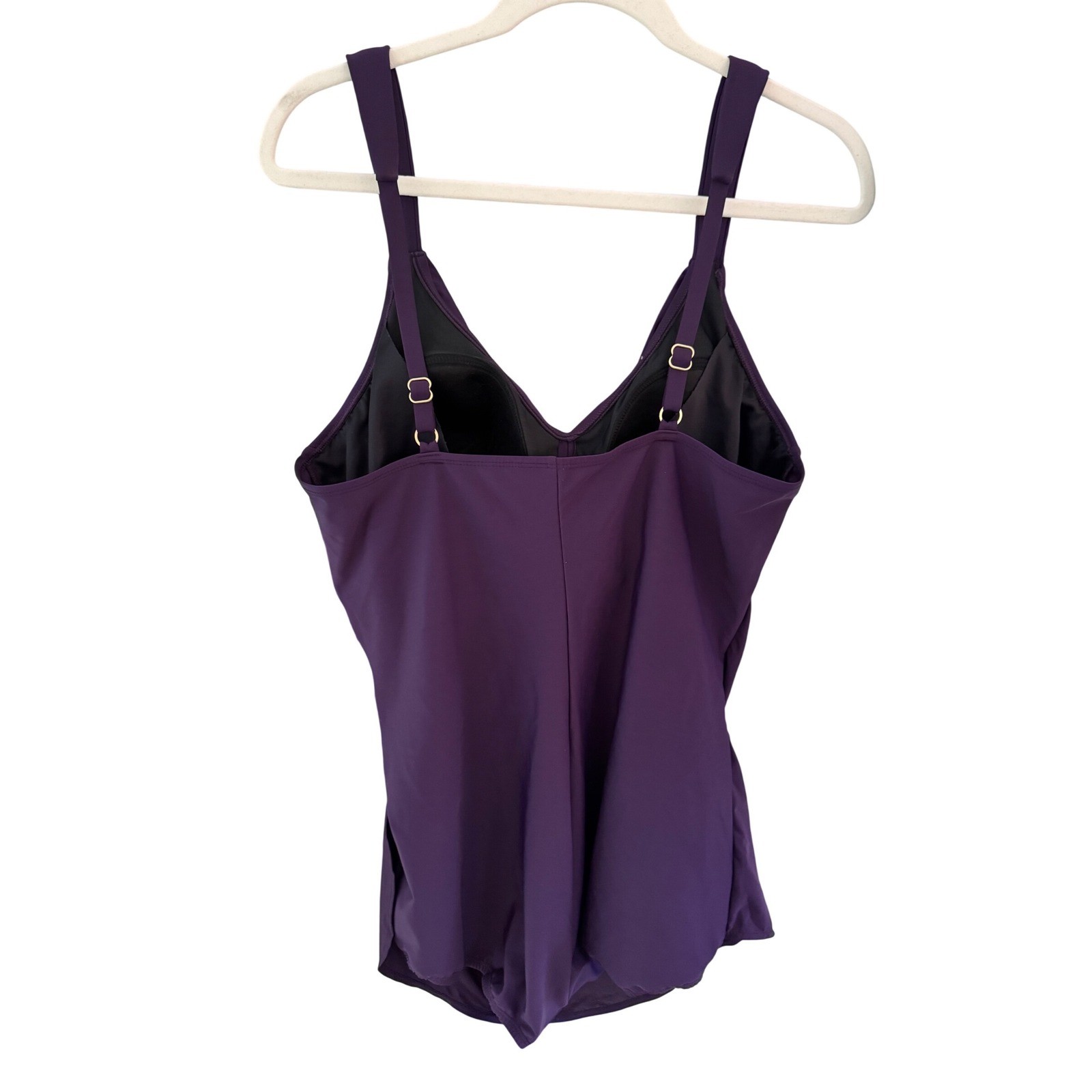 Lands End SlenderSuit V-Neck Skirted Low Leg One Piece Size 16D