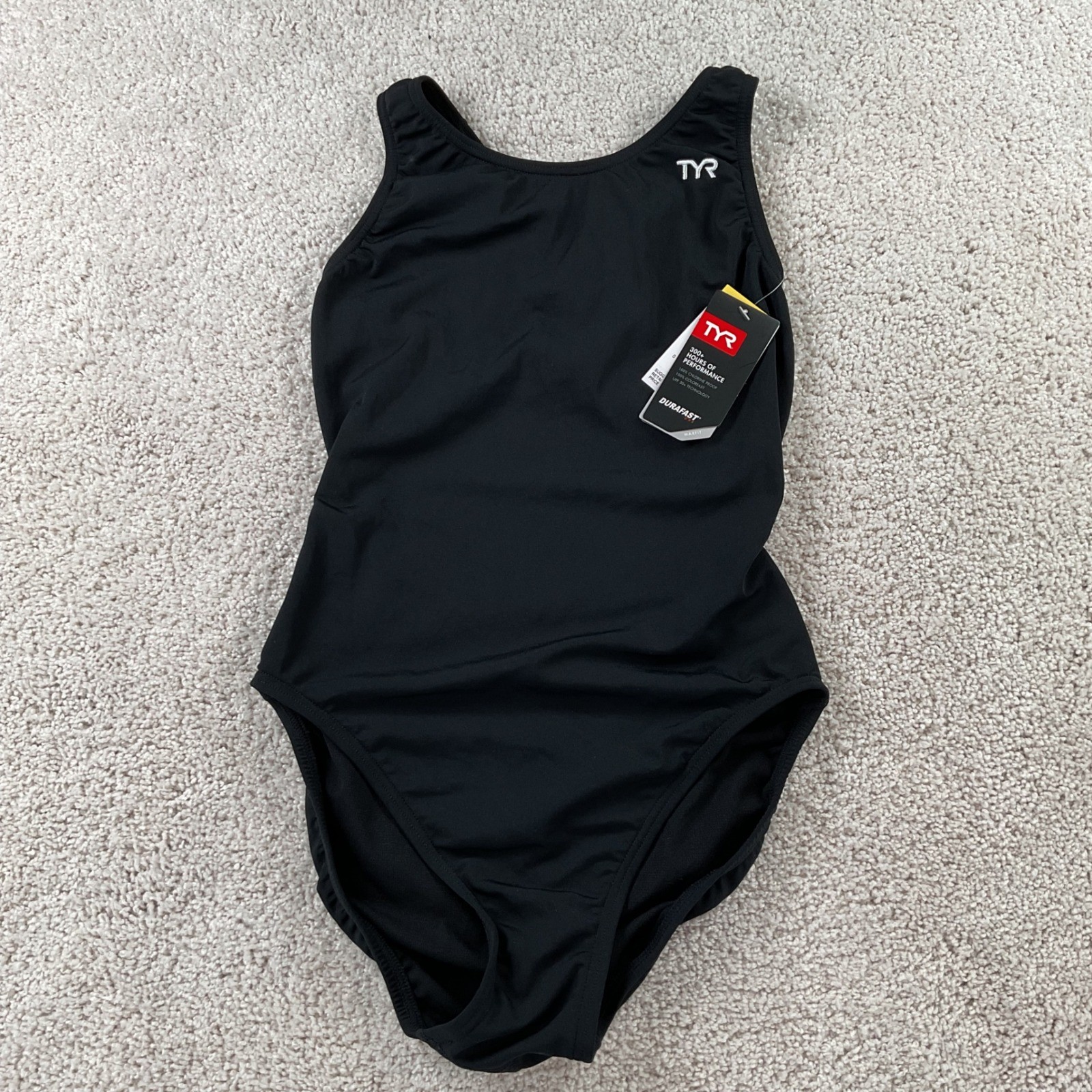 TYR Durafast One Maxfit Swimsuit Womens Size 32 Black One Piece Training MDUR7A