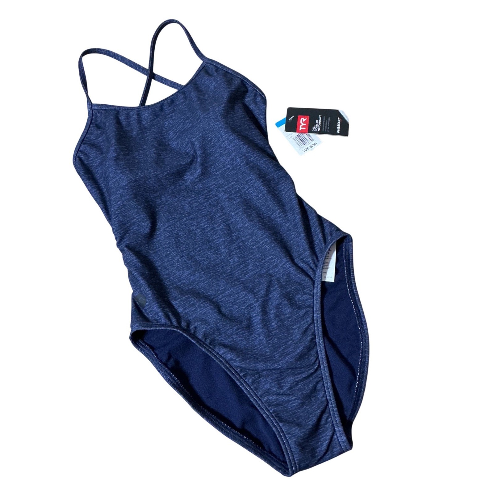 TYR Lapped Trinityfit One Piece Swimsuit Navy Blue Durafast One TTLAP7A Size 30
