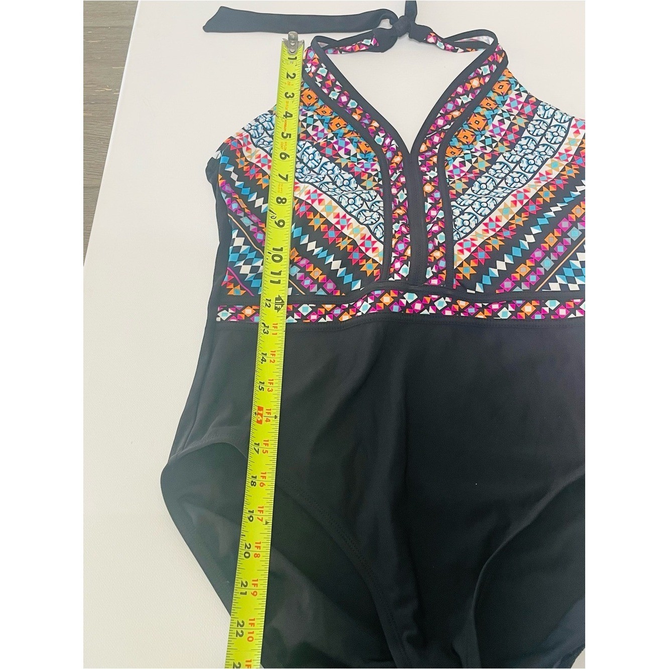 Aqua Green Halter One Piece Swimsuit Size L