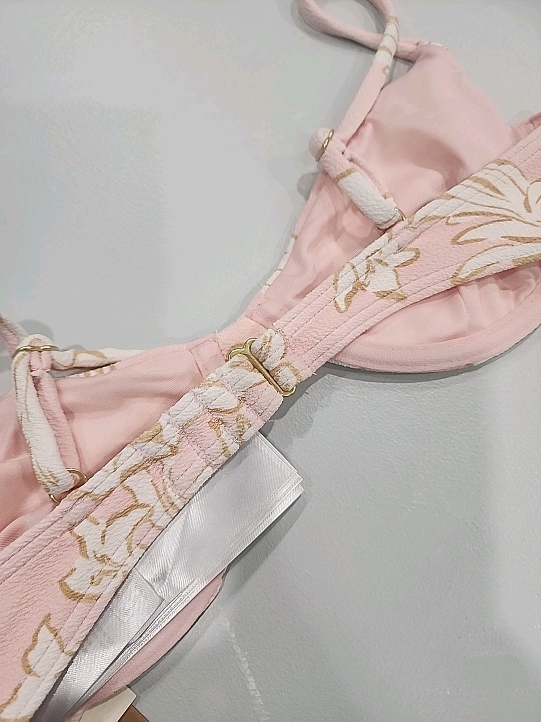 NEW Billabong The Tropics Call Demi Underwire Swim Bra Top FEELING PEACH LARGE