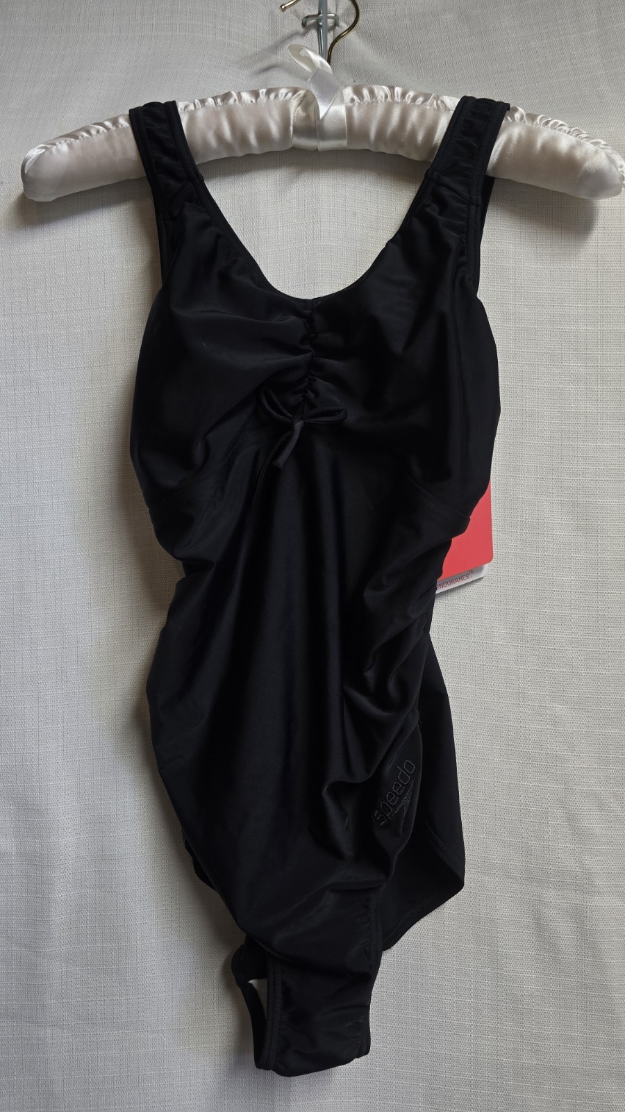 Speedo Maternity Swimwear Black One Piece Swimsuit U Back Womens Size S 32