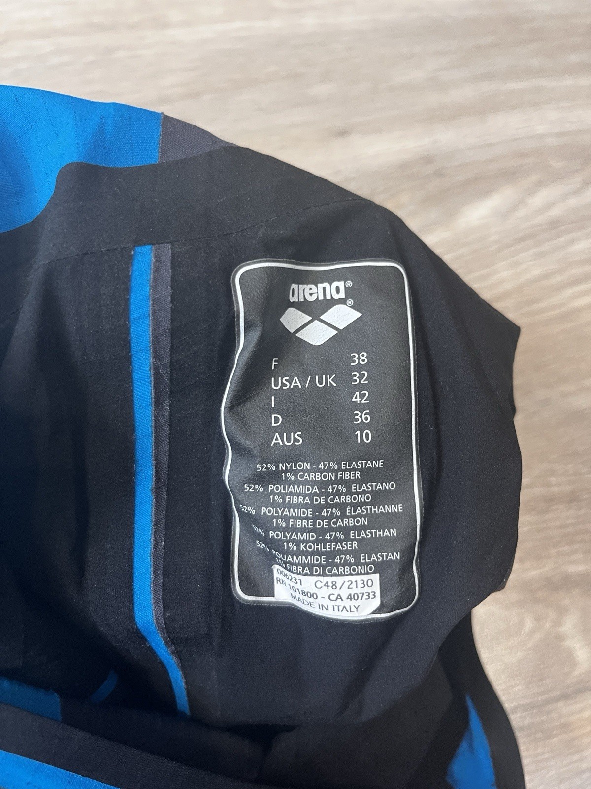 Womens ARENA Powerskin Carbon Open Back Swimsuit Size 32